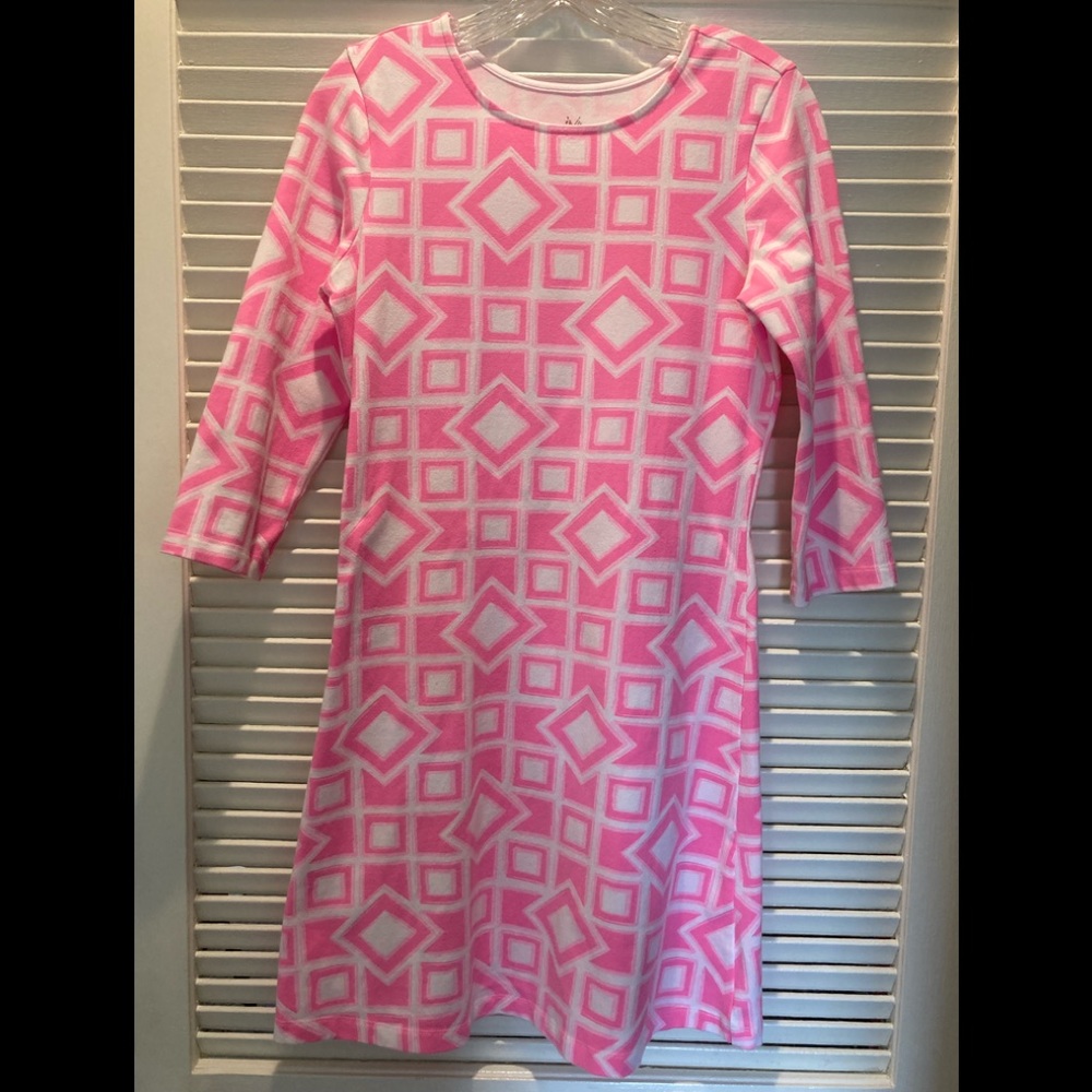 Mahi Gold bubble gum pink & white dress sz S